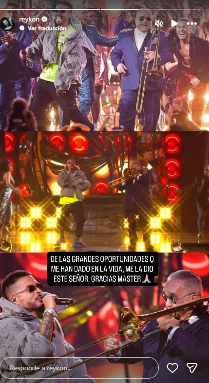 Reykon y Willie Colón en Premio Lo Nuestro 2020.