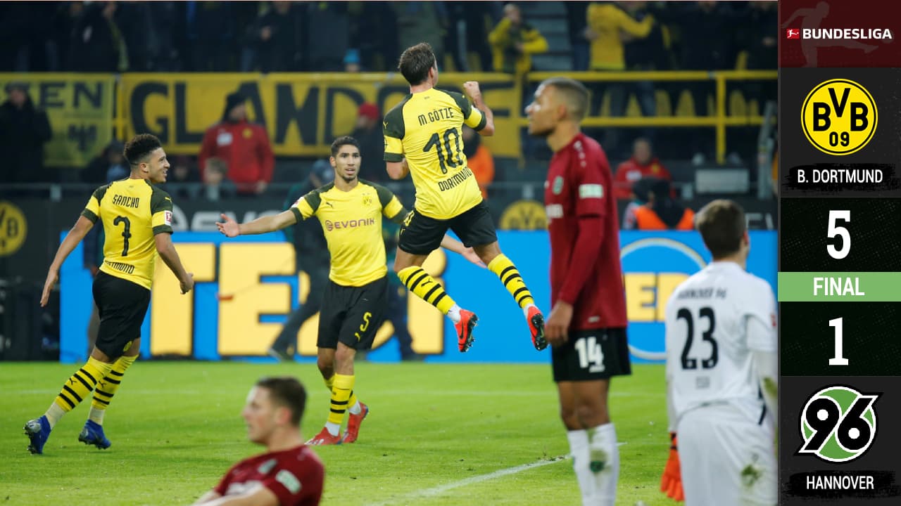 Golpe y contragolpe: Cátedra del Borussia Dortmund ante ingenuo Hannover