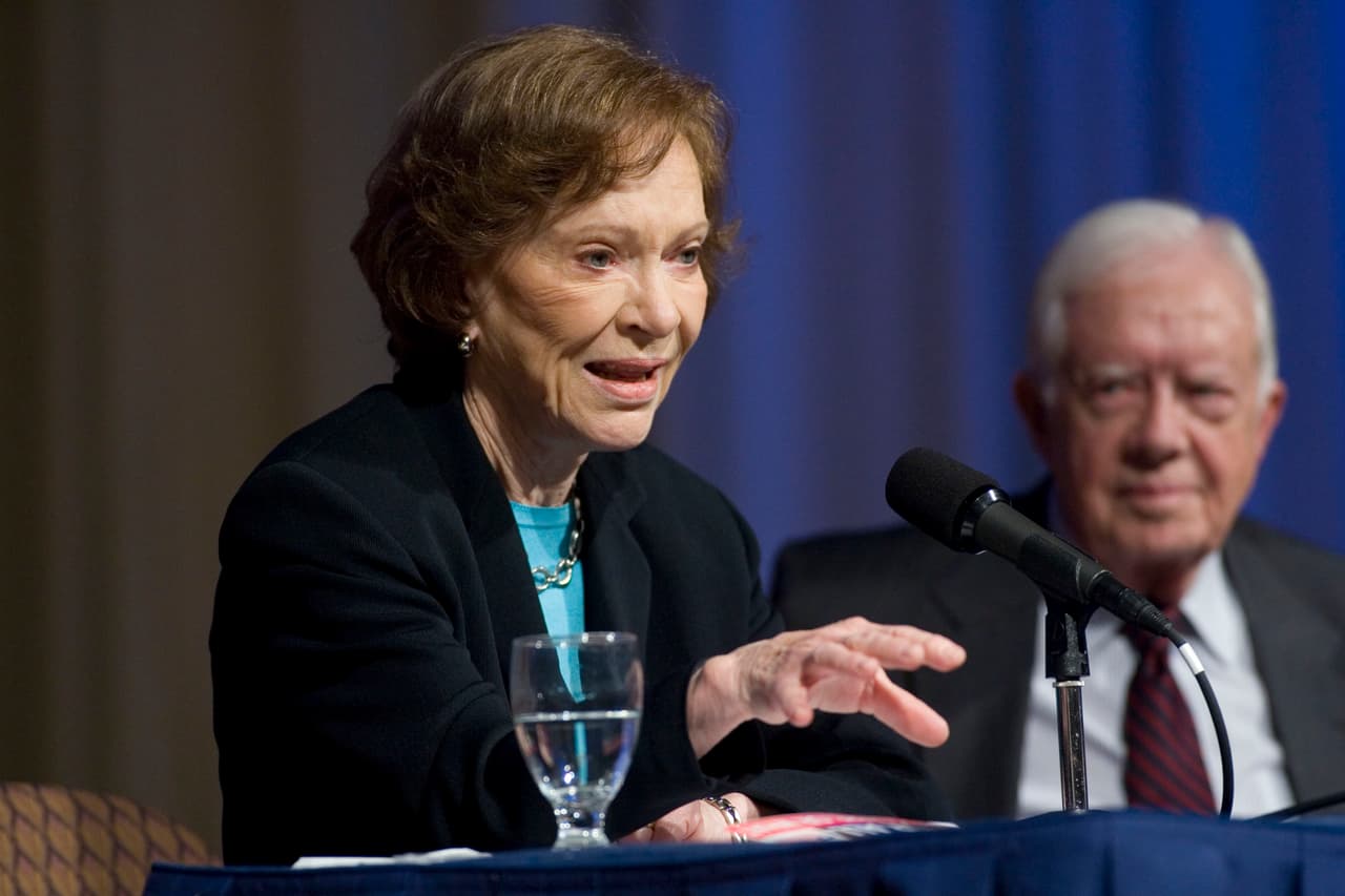 Rosalynn y Jimmy Carter en un evento en Atlanta el 23 de abril de 2010.
