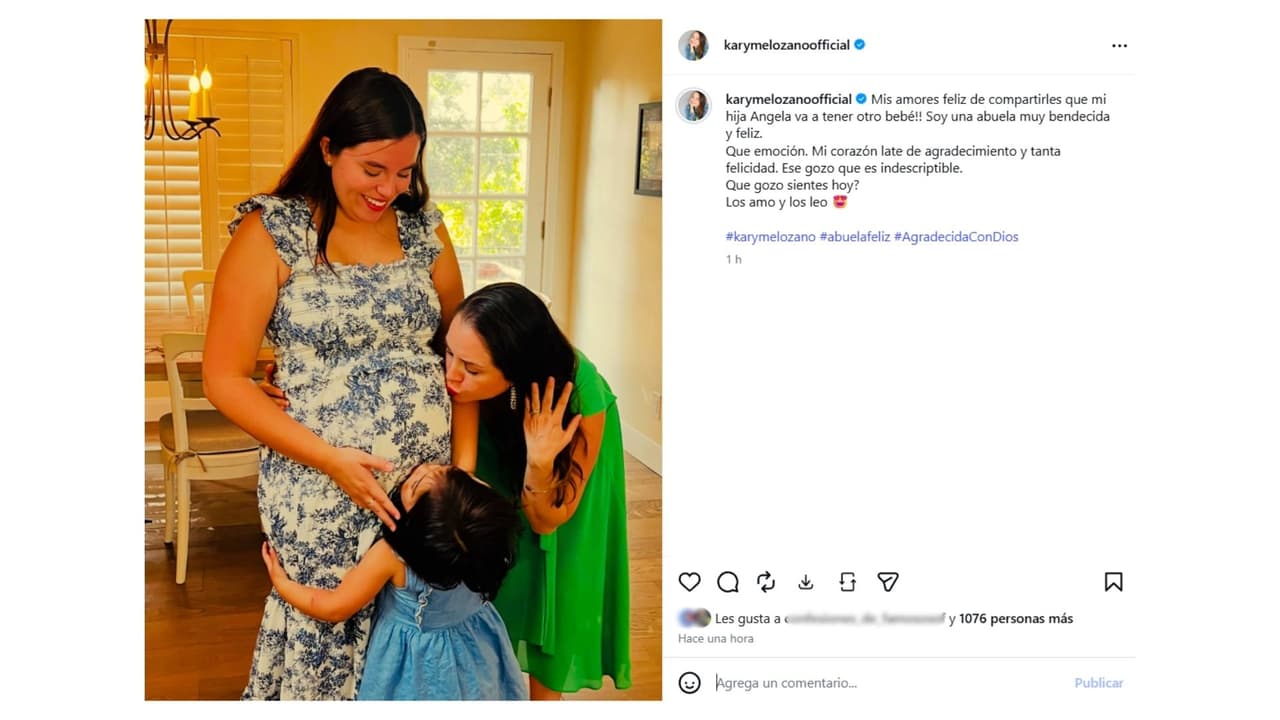 Así anunció Karyme Lozano que será abuela por tercera ocasión.