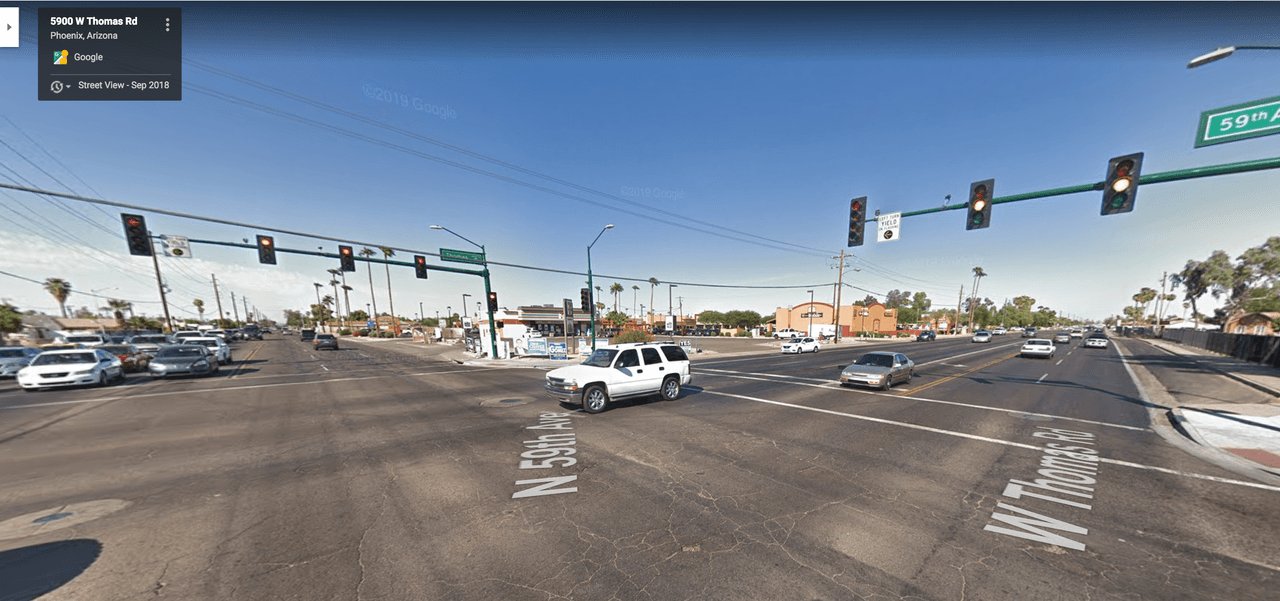 En la intersección entre la avenida 59 y Thomas Road se han registrado 186 choques