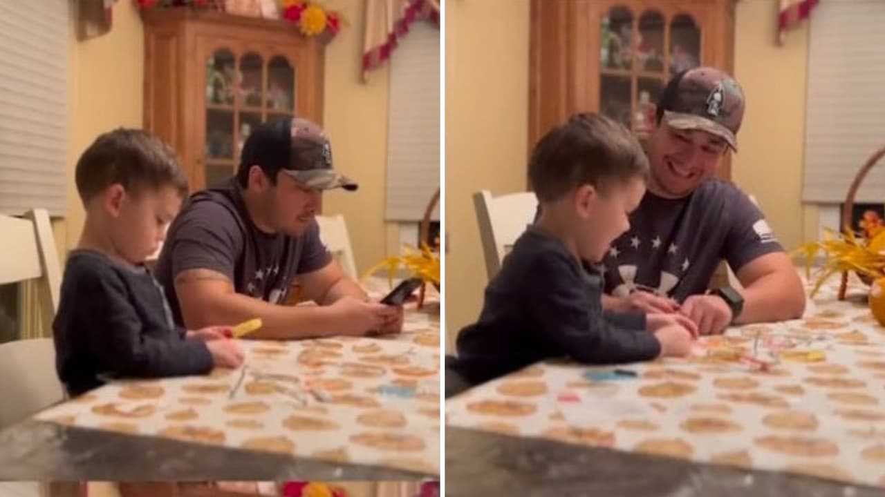 Papá graba la diferencia en el comportamiento de sus hijos cuando usa el celular frente a ellos.