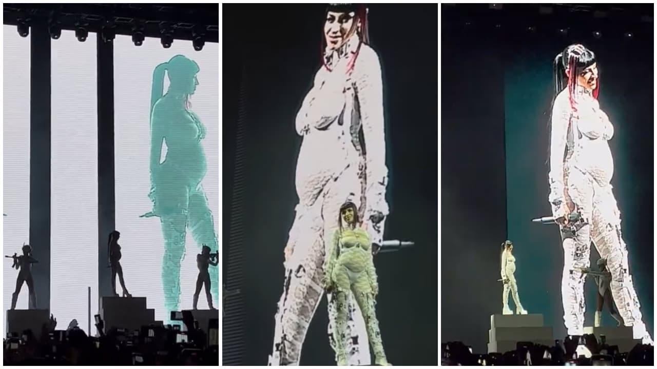 Cazzu reveló su embarazo en el concierto que ofreció en Buenos Aires, mientras que Nodal se presenta en México.