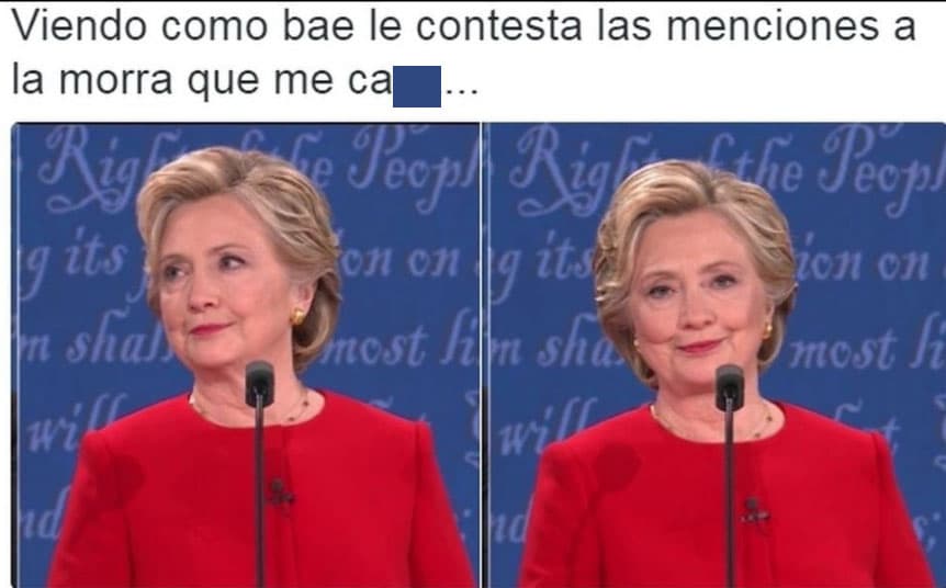 Jugando con las caras de molestia de Clinton.