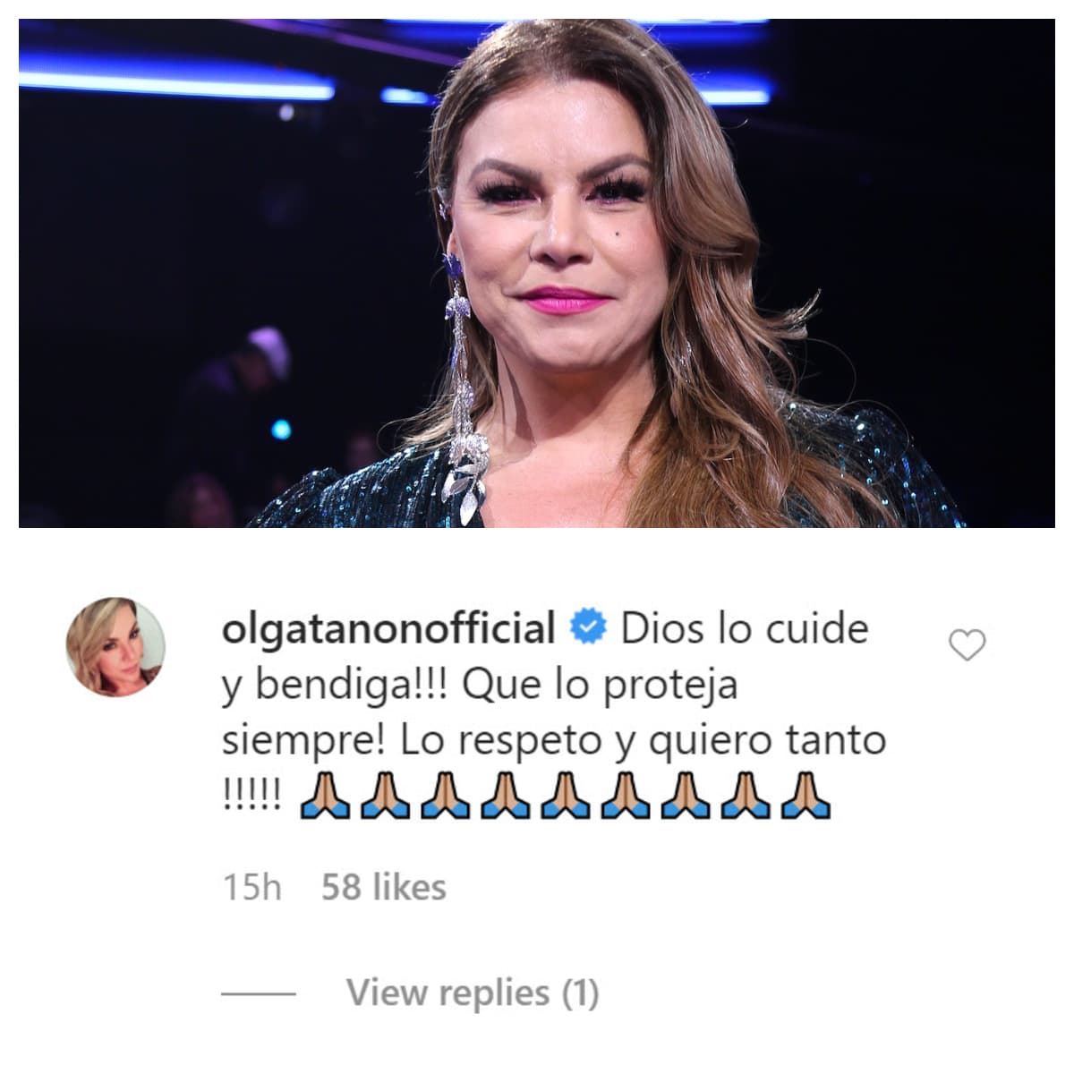 La puertorriqueña 
<b><a href="https://www.univision.com/famosos/a-olga-tanon-le-da-pena-que-en-puerto-rico-reciban-turistas-de-espana-y-otros-lugares-sin-ser-verificados-video" target="_blank">Olga Tañón</a></b> también se dio tiempo de pedir por la salud del legendario cantante: "¡Dios lo cuide y bendiga! ¡Que lo proteja siempre! ¡Lo respeto y quiero tanto!". 
<br>