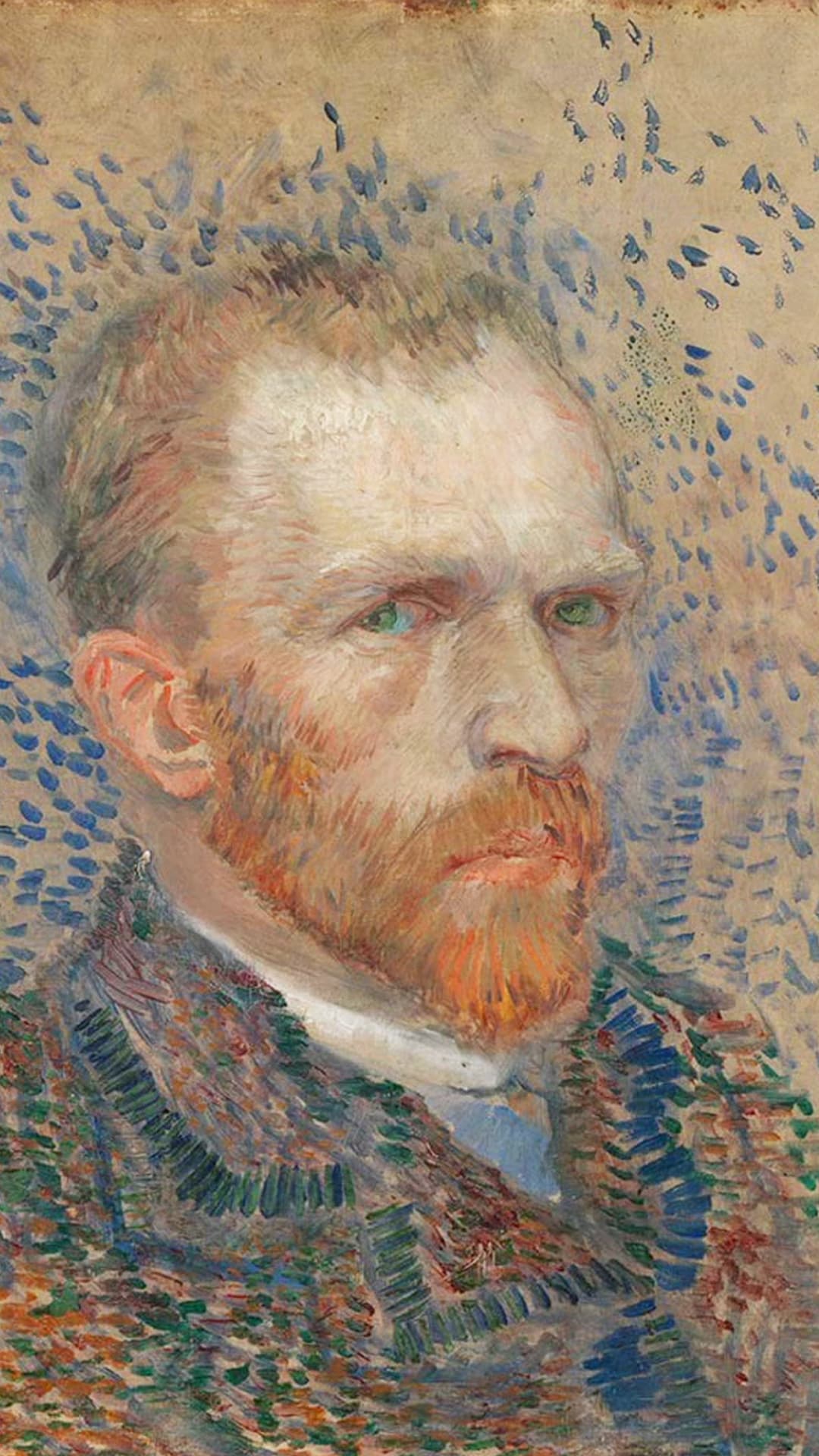 En la muestra está exhibido el famoso "Autoretrato", del año 1887. Óleo sobre cartón. Propiedad del museo Van Gogh en Ámsterdam