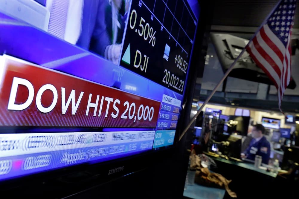 El Dow Jones supera por primera vez la barrera de los 20,000 puntos