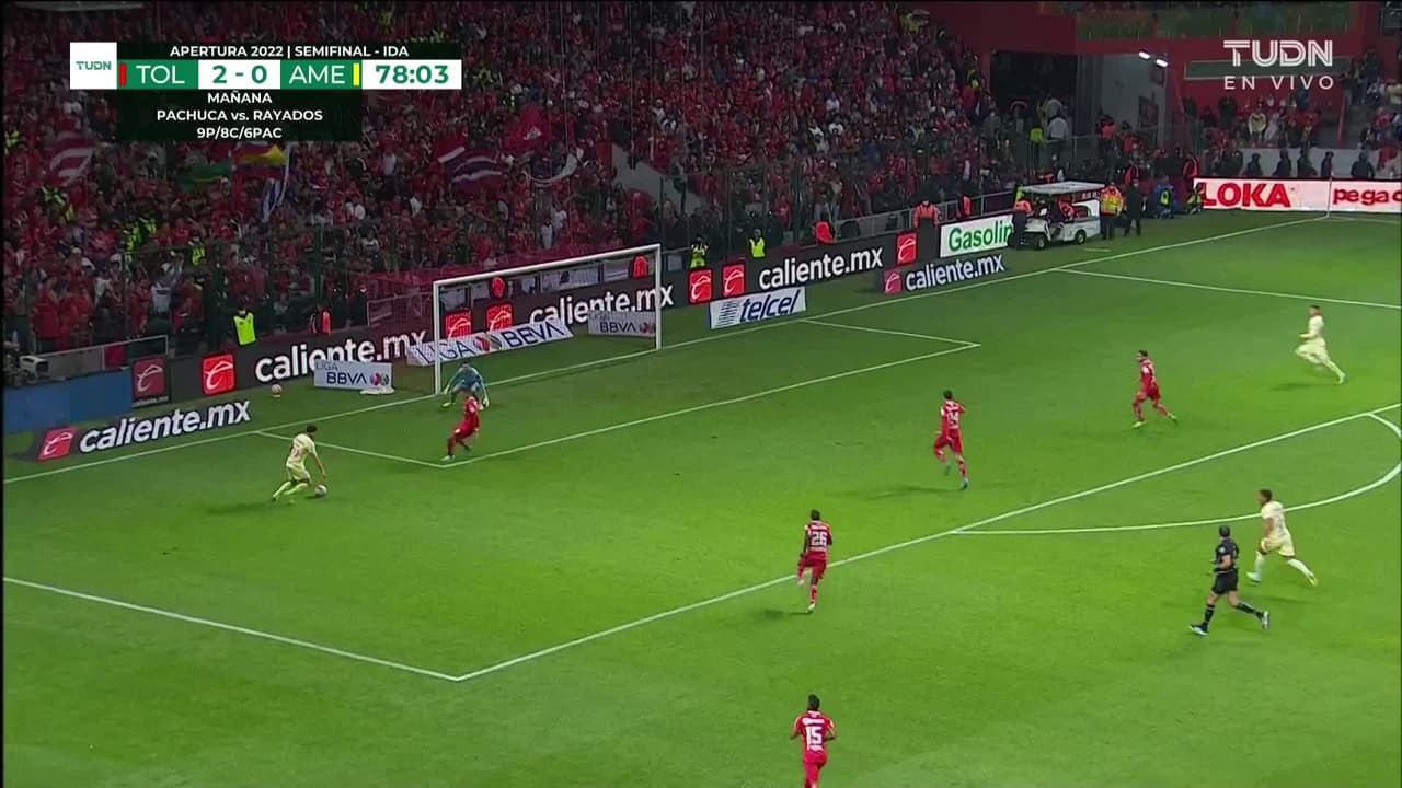 ¡GOL!  anota para América. Emilio Lara