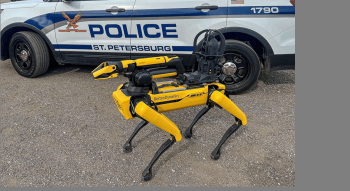 Policía de St. Petersburgo presenta a su nuevo elemento: "Spot", el perro robot