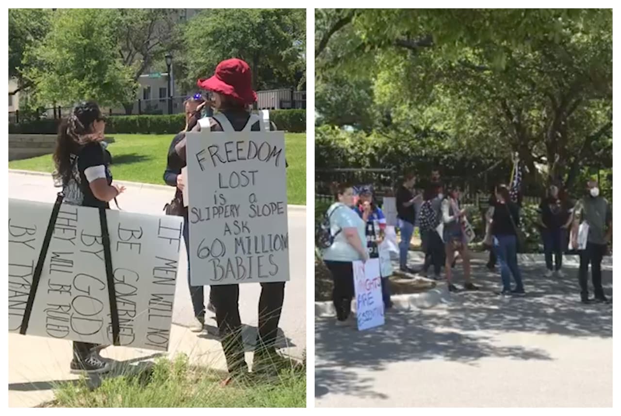 Grupo de personas protesta para exigir que se reabran los negocios en Texas