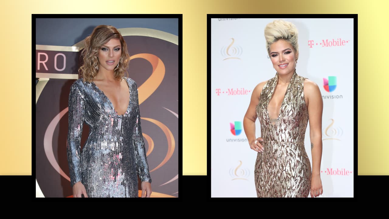 Daniela Di Giacomo y Karol G en tonos metálicos y luciendo sensuales escotes.