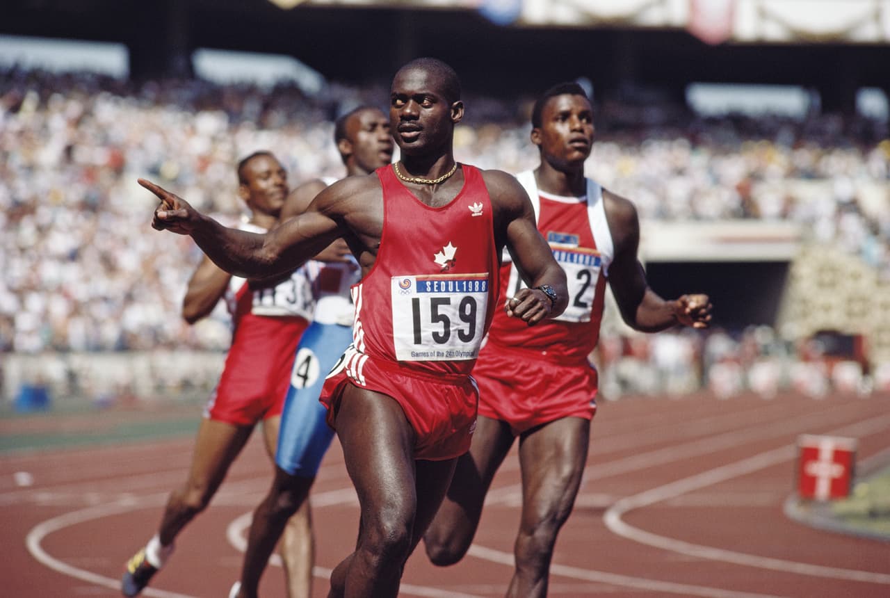 Ben Johnson: ganó el oro a los 100 metros de los Juegos Olímpicos de Seúl 1988.