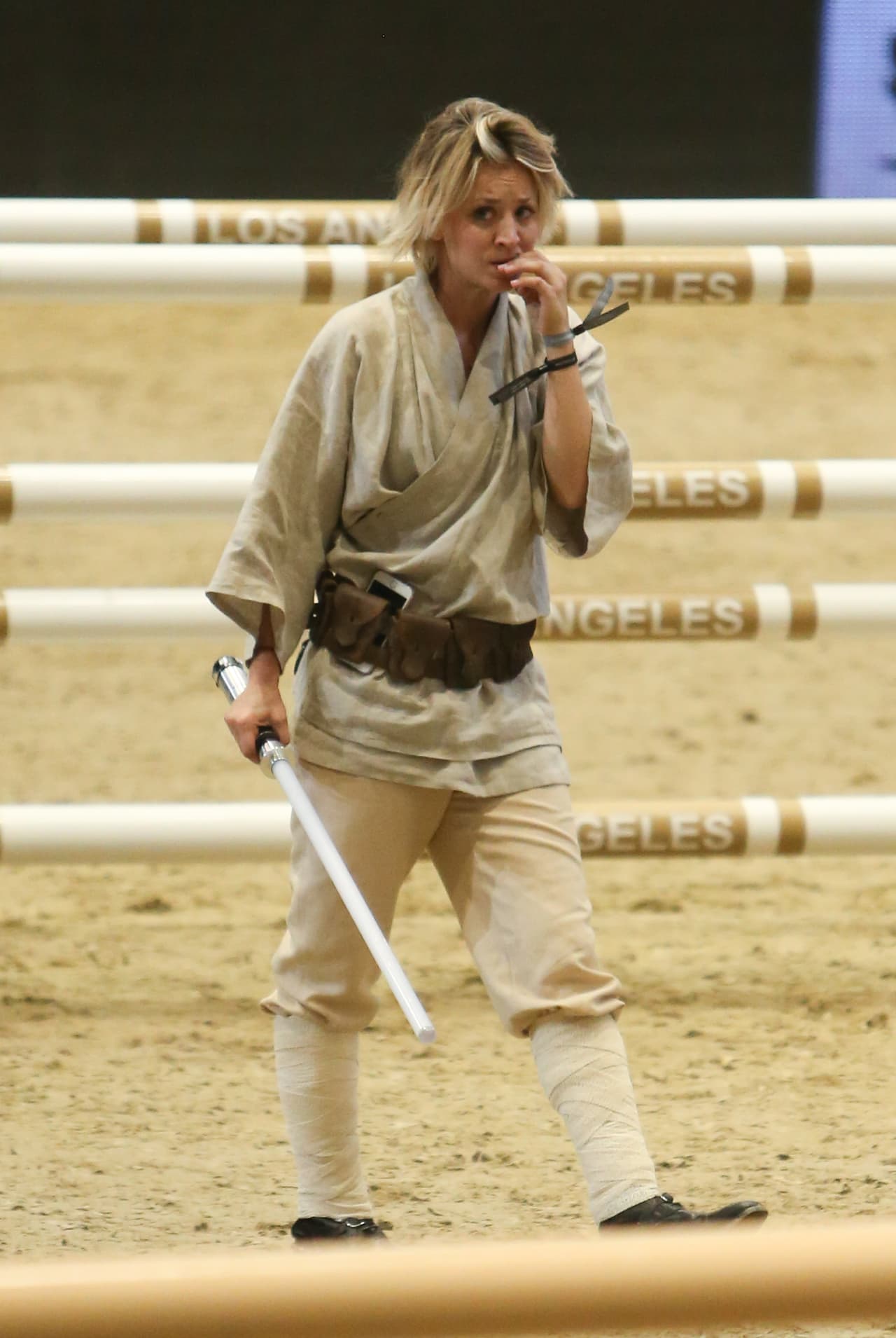 Vistió de esta manera debido a un evento ecuestre que tuvo lugar en Los Ángeles.