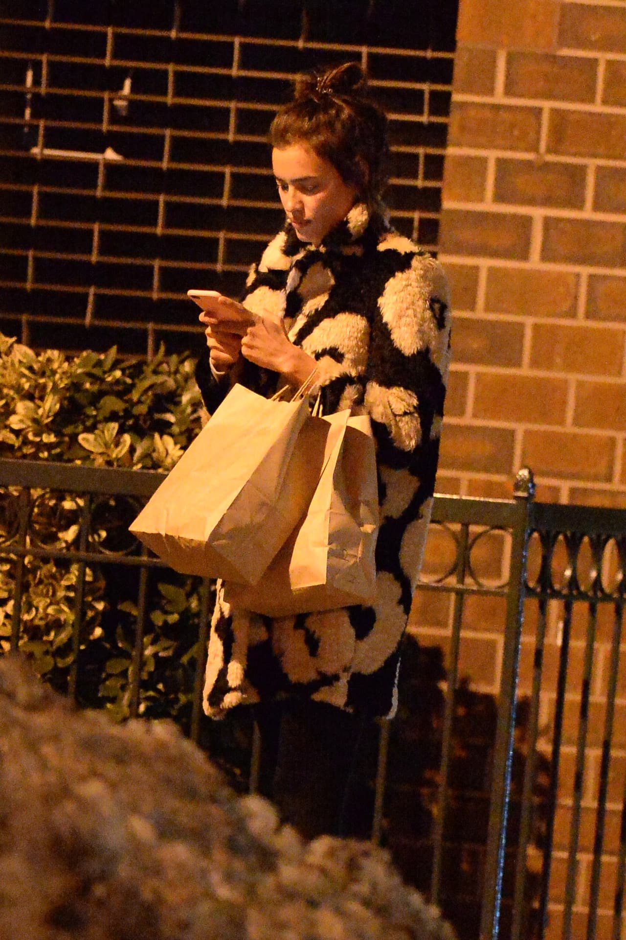 Irina solita enviando mensajes por teléfono.