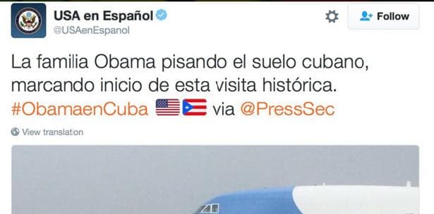 Departamento de Estado confunde banderas de Cuba y Puerto Rico en Twitter