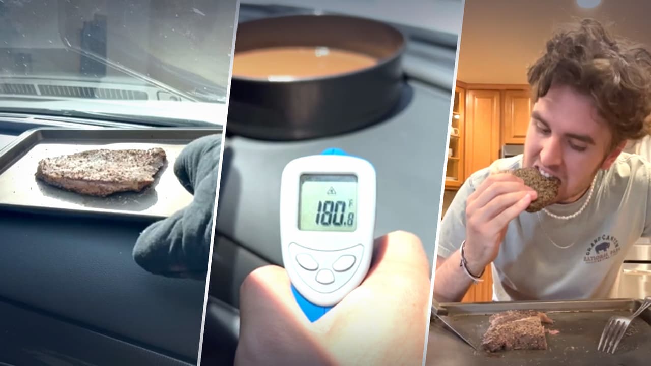 “Hoy vamos a hornear un pastel dentro de mi carro”: Tiktoker cocina sin electricidad o gas en el calor de Arizona