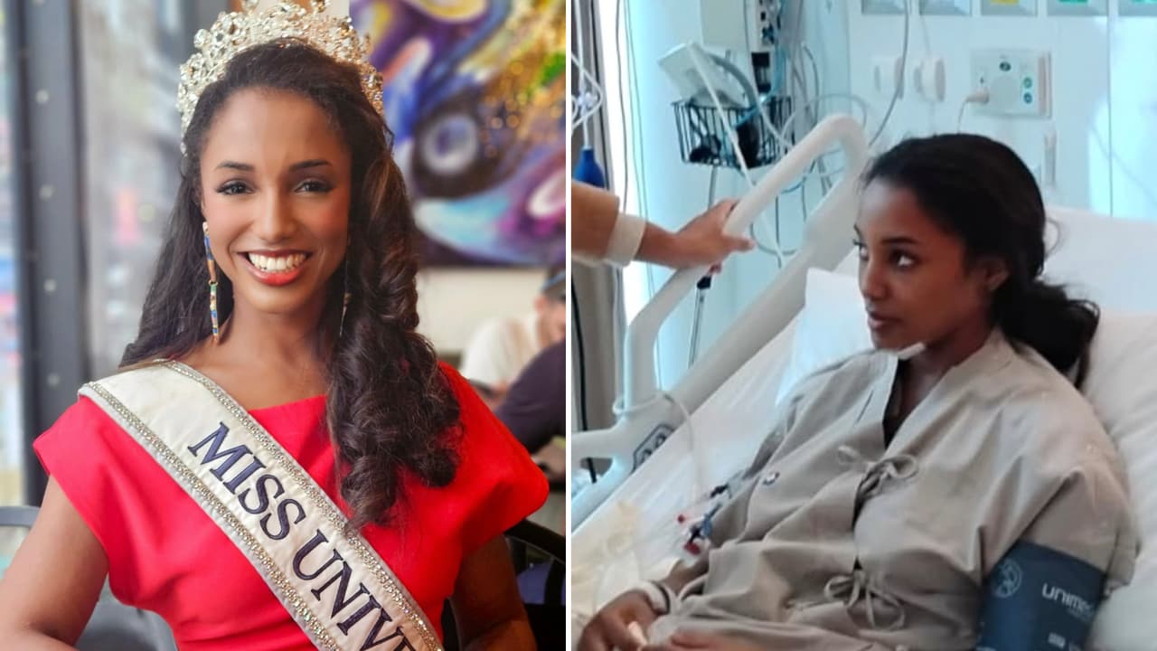 Miss Jamaica 2025 reaparece tras sobrevivir a grave caída en Miss Universe y entrega su corona