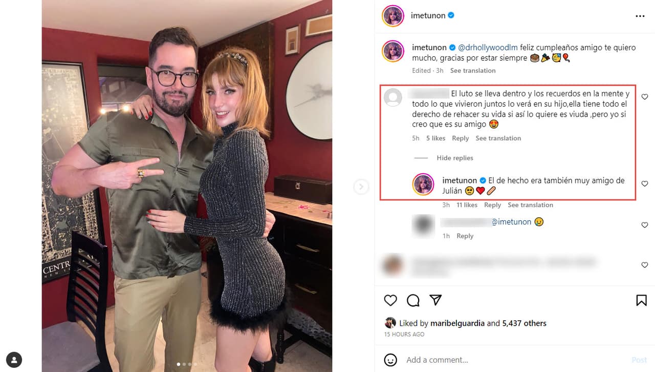 Imelda Tuñón pone un alto a las especulaciones sobre su vida sentimental.