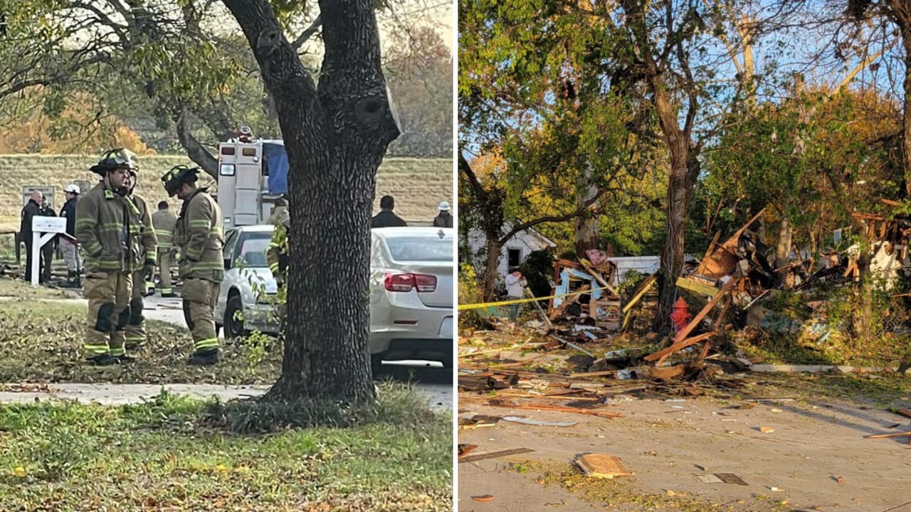 Un hombre con quemaduras severas y una casa en ruinas tras una fuerte explosión al oeste de Fort Worth