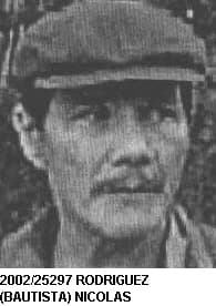 <h3 class="cms-H3-H3"><b>Nicolás Rodríguez Bautista</b> </h3>
<br> 
<br>Nacido en Santander, Colombia el 25 de enero de 1950, este hombre con cicatrices en los dedos de una mano es buscado
<b> por delitos contra personas y bienes protegidos por el derecho internacional humanitario.</b>
<br>