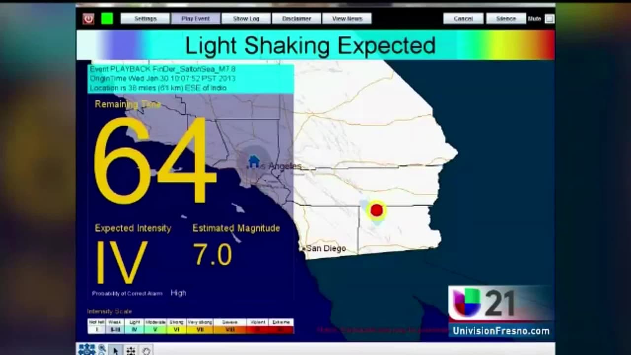 Alerta de sismo en sur de California