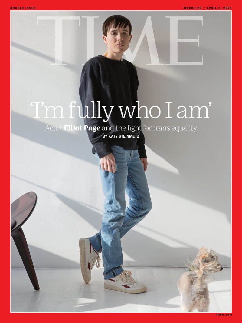 La estrella de ‘Juno’ tuvo una emotiva entrevista con Time, quien lo convierte en la primera estrella de portada masculina transgénero de la revista.