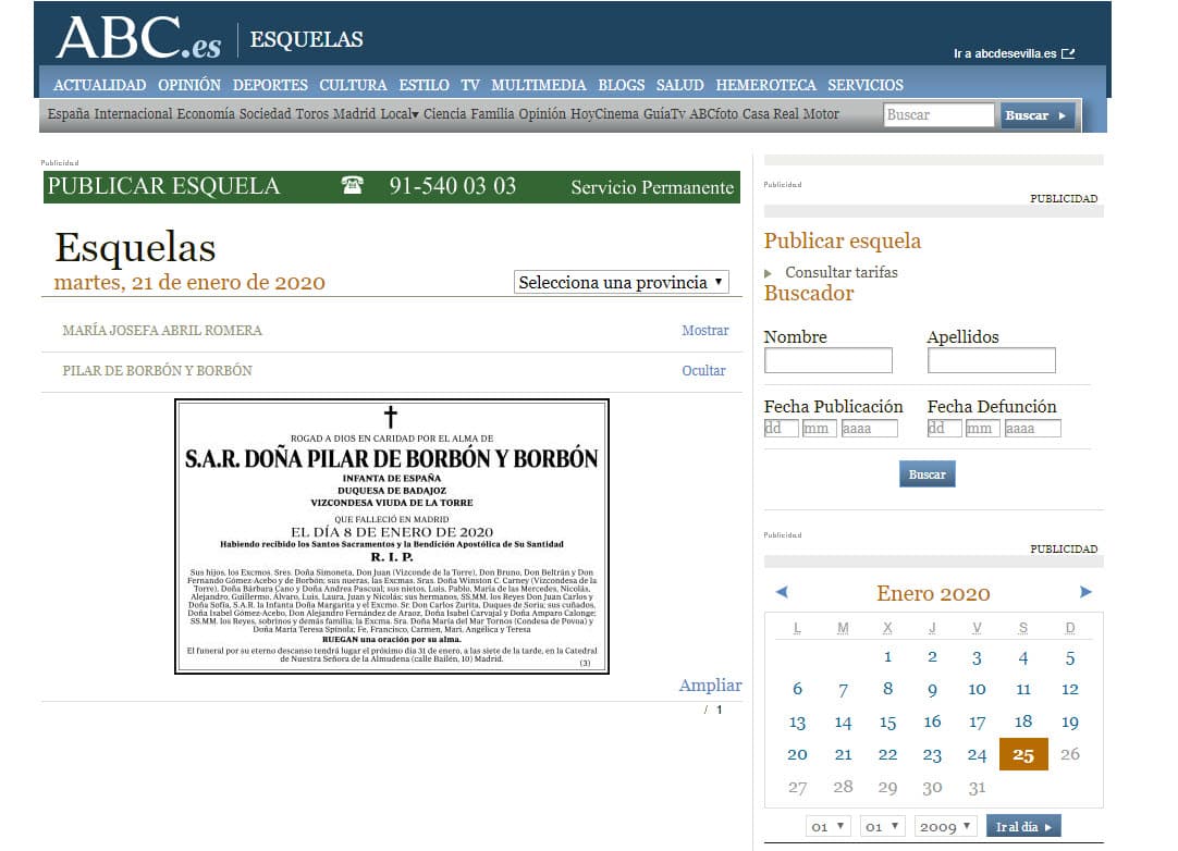 En la publicación se leen los nombres de los cinco hijos de la infanta. En la imagen aparecen dos de ellos: Simoneta Gómez-Acebo Borbón y Fernando Gómez-Acebo Borbón. 
<br> 
<br> 
<br>