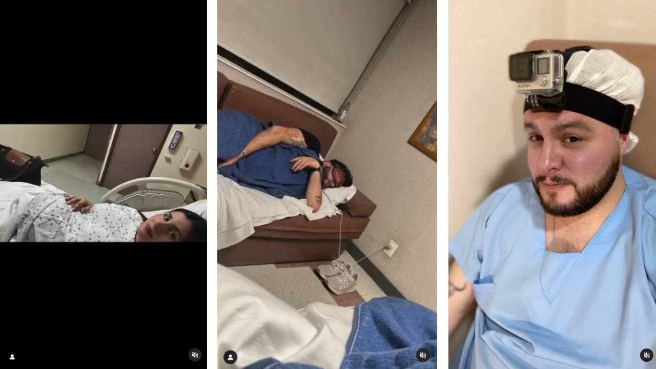 Paul Stanley y su esposa Joely Bernat en el hospital a punto de convertirse en padres.