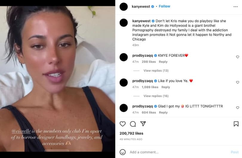 Kanye West y sus polémicas declaraciones en Instagram