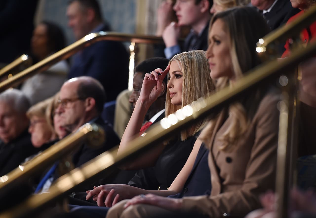 Ivanka Trump, a la espera del comienzo del discurso que dará su padre.
<br>