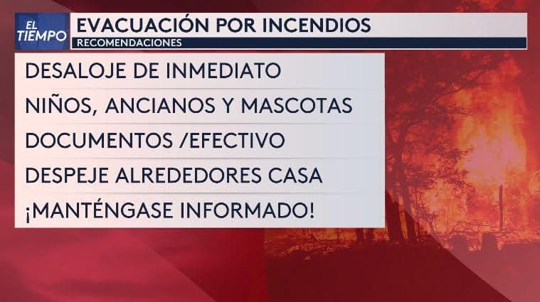 Si se emite una orden de evacuación, toma en cuenta estas recomendaciones.