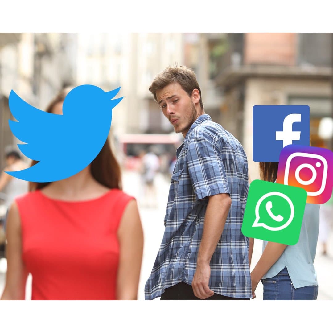 "Bienvenidos a Twitter" dice este usuario, haciendo alusión a la red social que muchos usan mientras está caido Facebook.