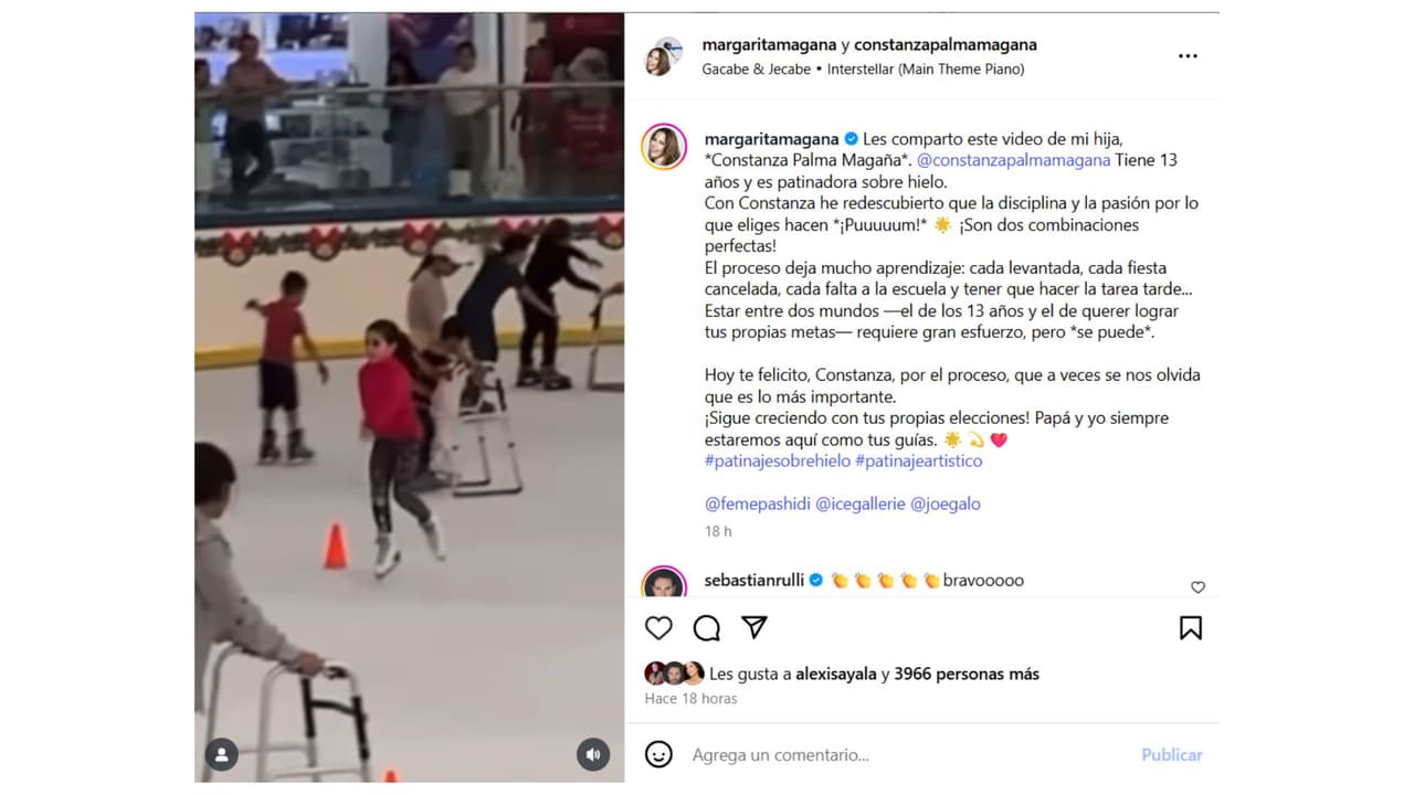 Hija de Margarita Magaña mostró su gusto por el patinaje desde niña.