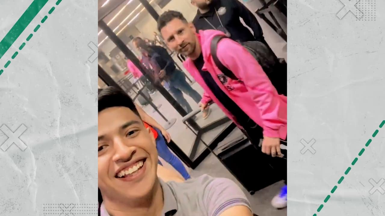 El fan que superó el cerco de seguridad para tomarse foto con Messi