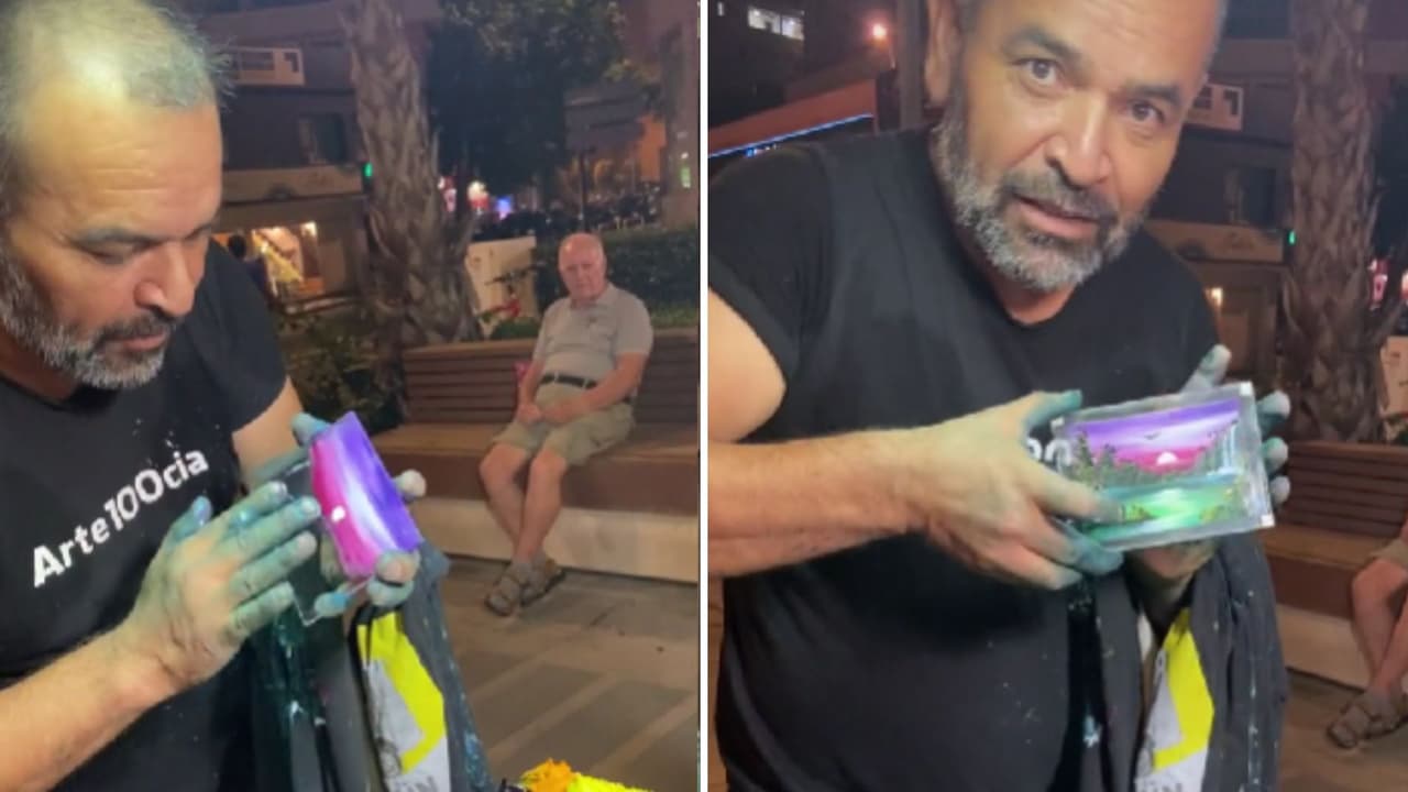 Artista callejero crea pinturas en menos de un minuto: solo usa sus dedos y maravilla a TikTok