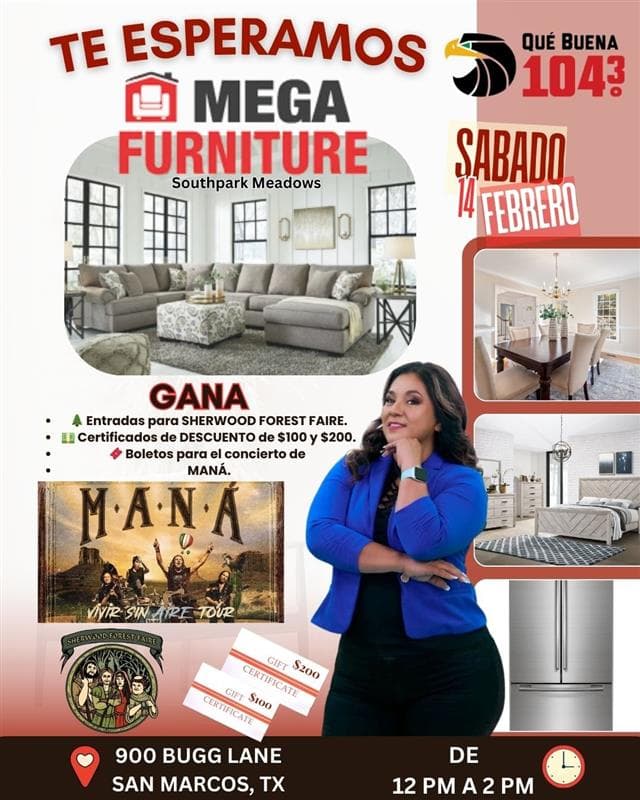 🌹 Celebra San Valentín con Mega Furniture y La Malandrina 🛋️🎤