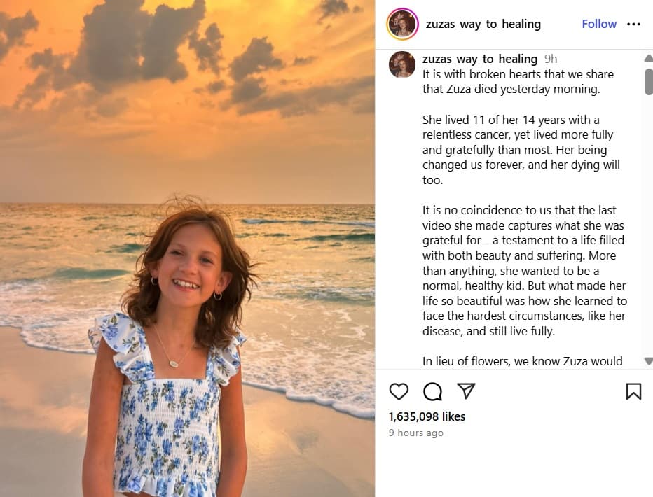 Zuza Beine murió a los 14 años.