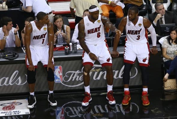 El trío estelar del Heat, LeBron James, Dwyane Wade y Chris Bosh se mostró mucho más potente que en el juego 1.