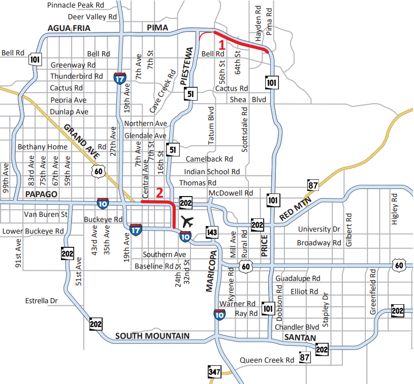 Las autopistas que estarán cerradas en Phoenix