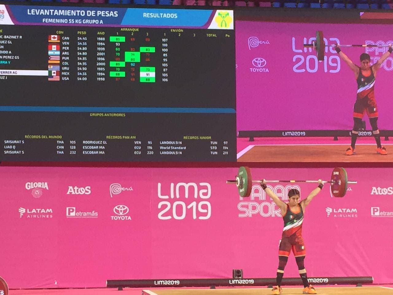 Ana López consigue bronce en levantamiento de pesas.