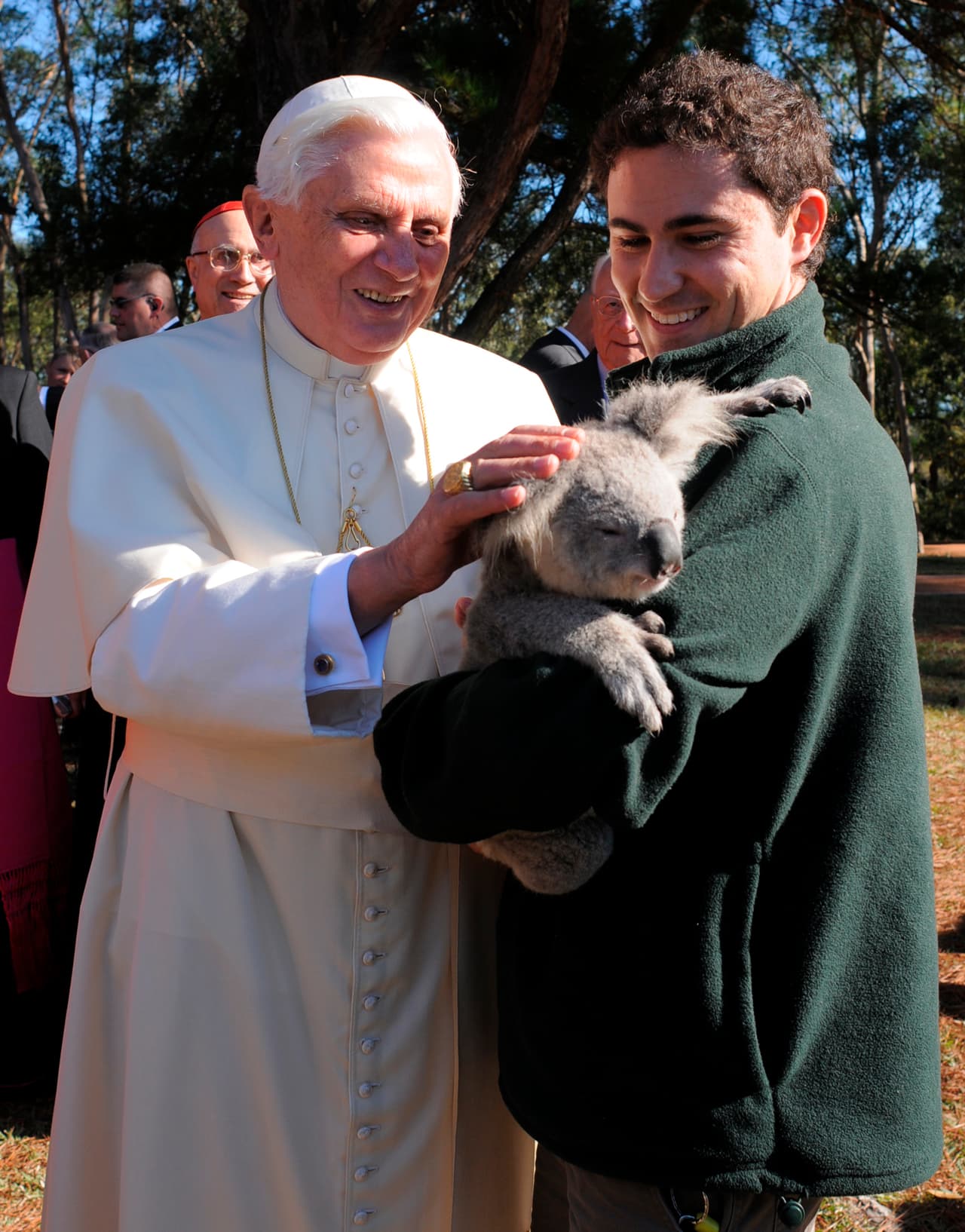 En 2008, Benedicto disfrutó de un bonito contacto con un Koala durante su visita a Australia, en donde se celebró la Jornada Mundial de la Juventud.