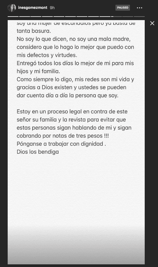 "Me he callado muchas cosas pero estoy dispuesta a seguir defendiendo a mis hijos, no soy una mujer de escándalos pero ya basta de tanta basura".
<br>