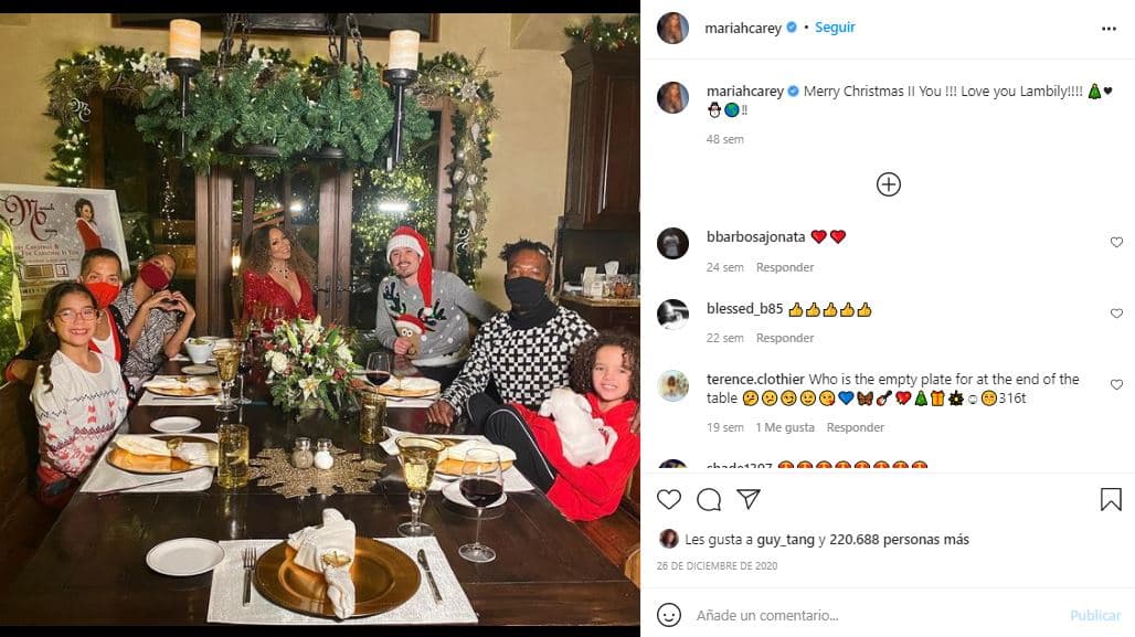 Mariah Carey y familia en navidad