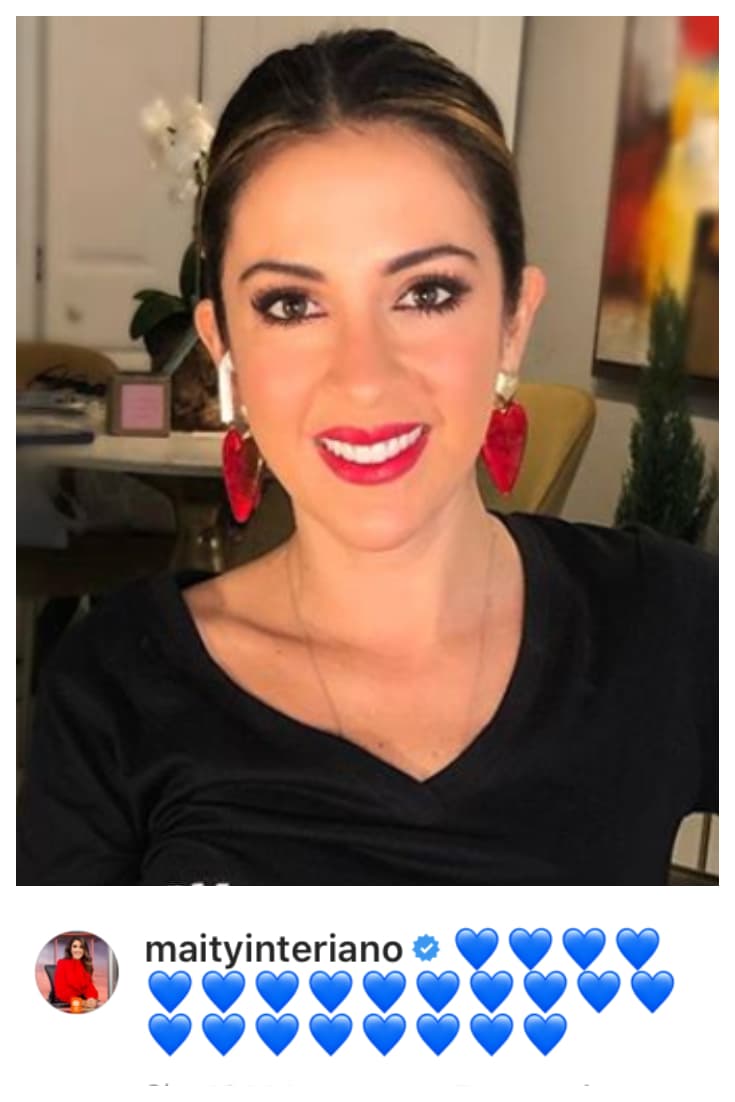 <b>Maity Interiano</b> dejó corazones azules para su compañera.