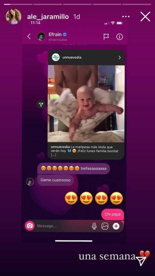 En una ocasión, Jaramillo compartió esta imagen donde aparece un bebé y 
<b>Efraín le pidió que le "diera 4"</b>.