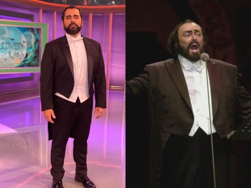 Albert Martínez señaló ser el espejo de Luciano Pavarotti, y en vivo, interpretó al tenor italiano.