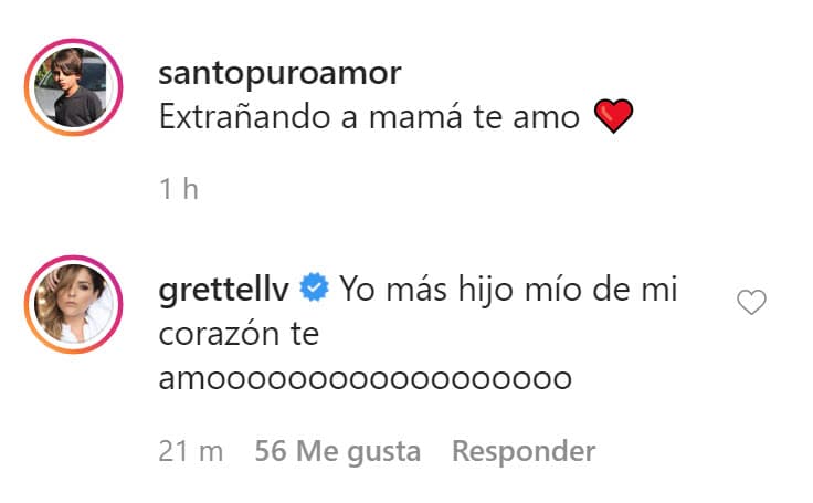 La actriz no tardó en reaccionar ante las palabras de su hijo y le dijo que
<b>el sentimiento es recíproco</b>.
<br>