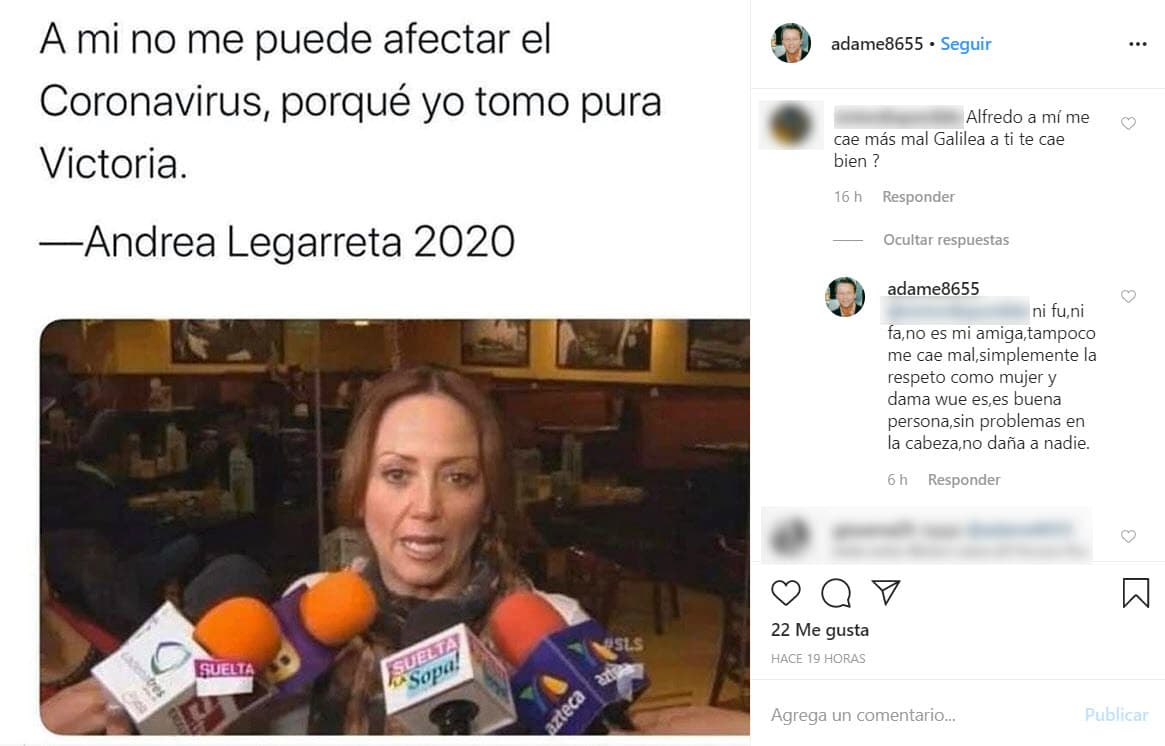<b>Otro perfil de Instagram con el nombre del actor,</b> que tampoco está verificado, replicó los memes compartidos por la otra cuenta.