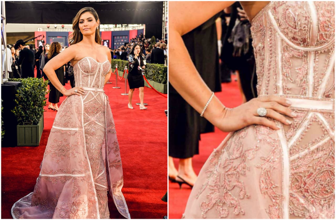 Chiquinquirá Delgado dio la bienvenida en la alfombra con un look de princesa en color rosa y sus uñas le combinaron perfecto.