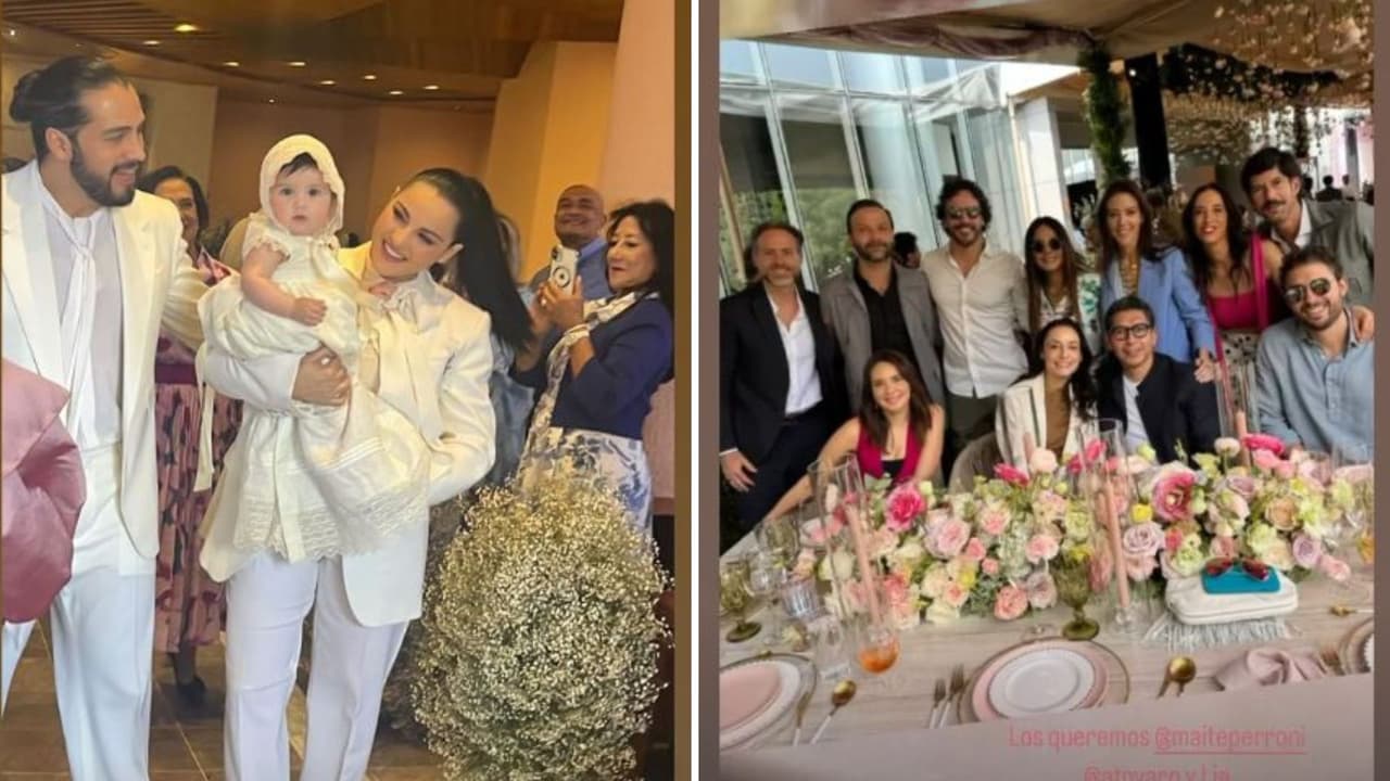 Maite Perroni y Andrés Tovar celebran bautizo de su hija Lía.